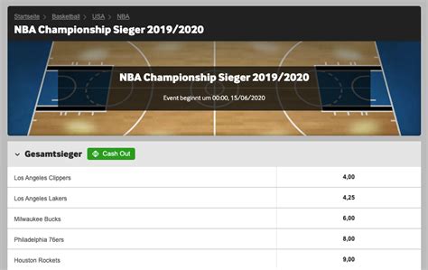 Wetten auf die NBA .